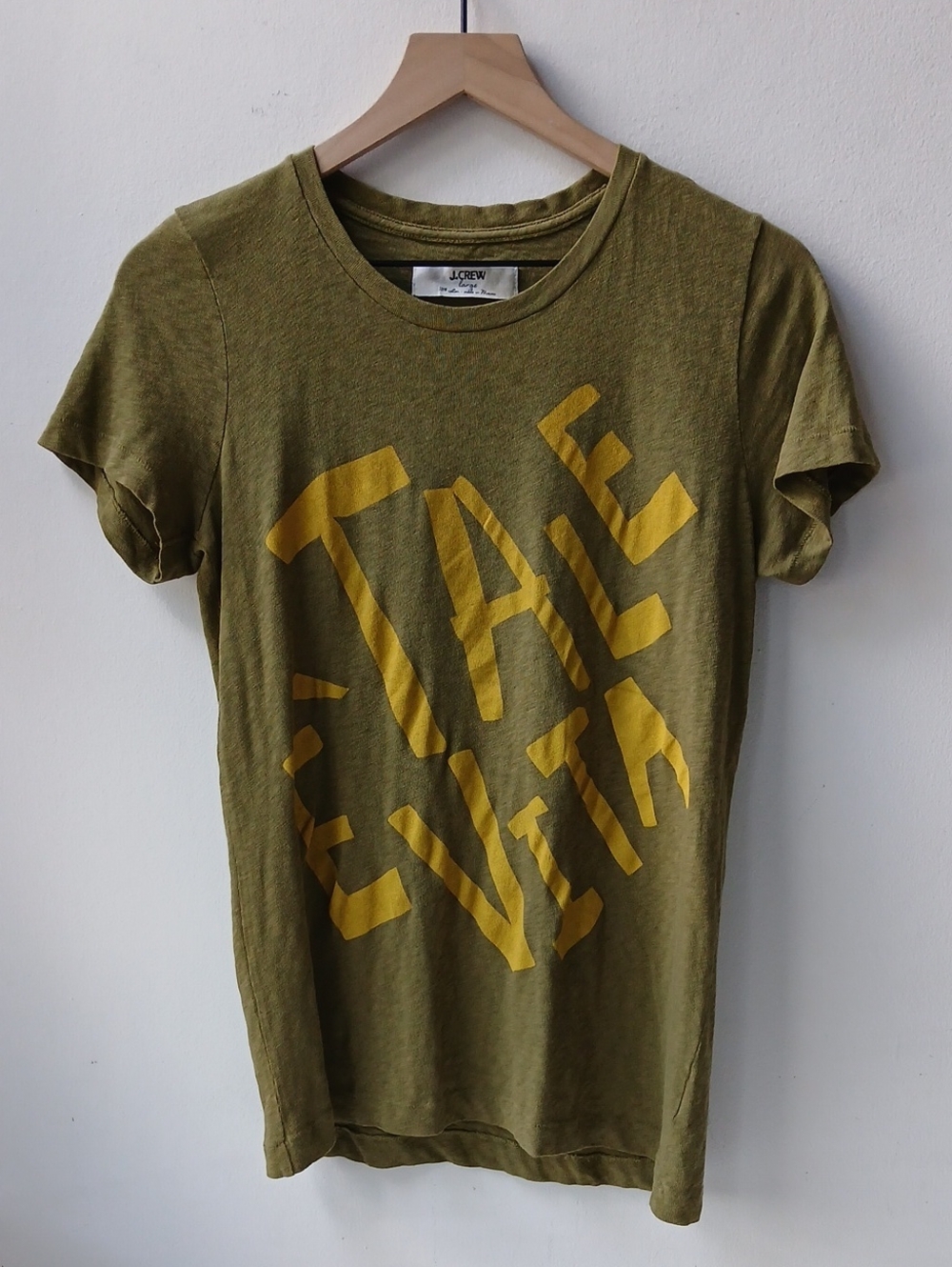 J. Crew Graphic T Shirt Dark Green Women's Large